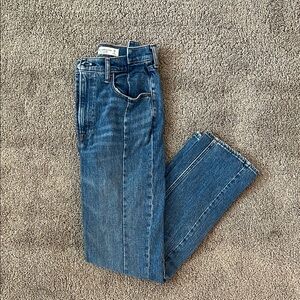 Abercrombie & Fitch Medium Blue High-Rise Straight Jeans
